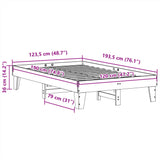 Bettgestell ohne Matratze, braunes Wachs, 120 x 190 cm, massives Kiefernholz