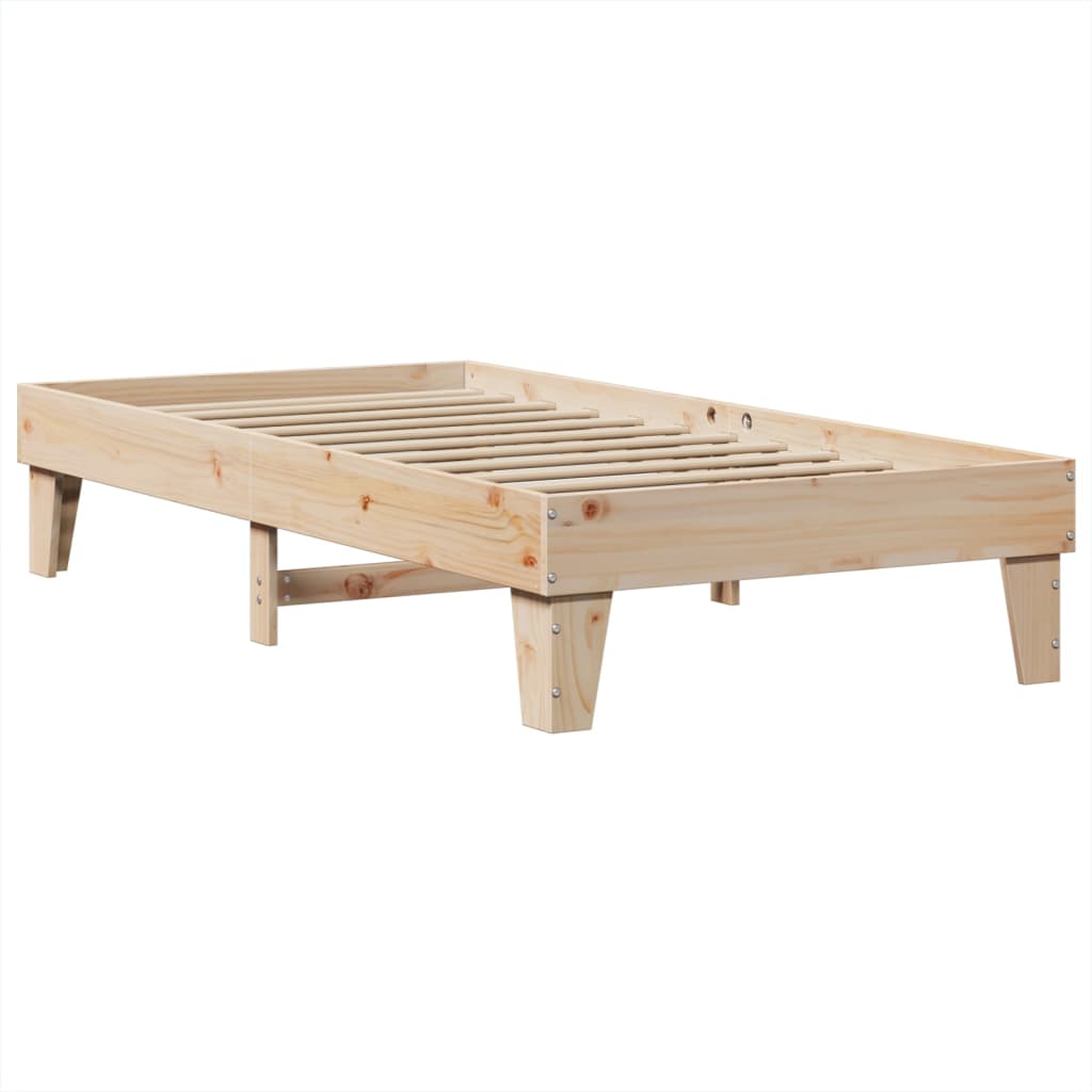 Bed frame without mattress 90x190 cm solid pine wood