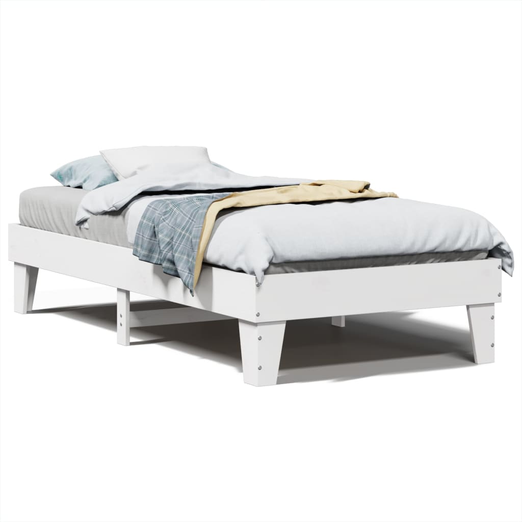 Cadre de lit sans matelas blanc 90x190 cm bois de pin massif