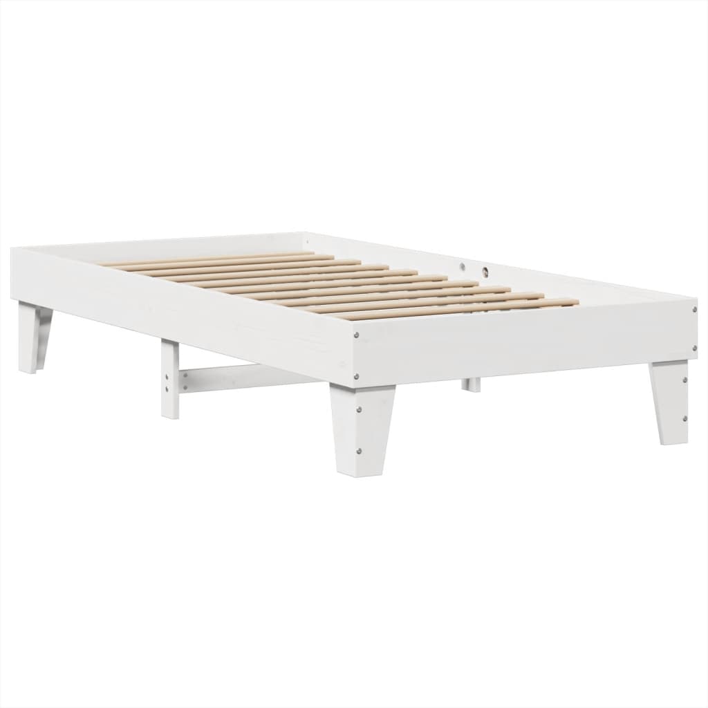 Cadre de lit sans matelas blanc 90x190 cm bois de pin massif