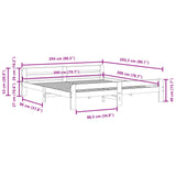 Bettgestell ohne Matratze 200x200 cm aus massivem Kiefernholz