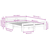 Bettgestell ohne Matratze 160x200 cm aus massivem Kiefernholz