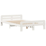 Bed frame without mattress white 120x200 cm solid pine wood