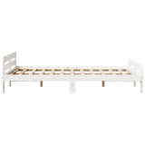 Bed frame without mattress white 120x200 cm solid pine wood