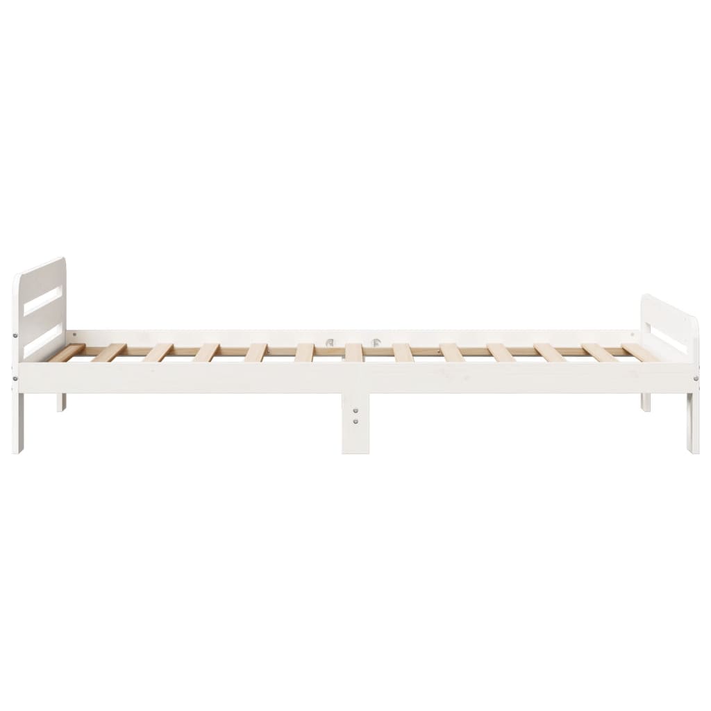 Cadre de lit sans matelas blanc 90x190 cm bois de pin massif