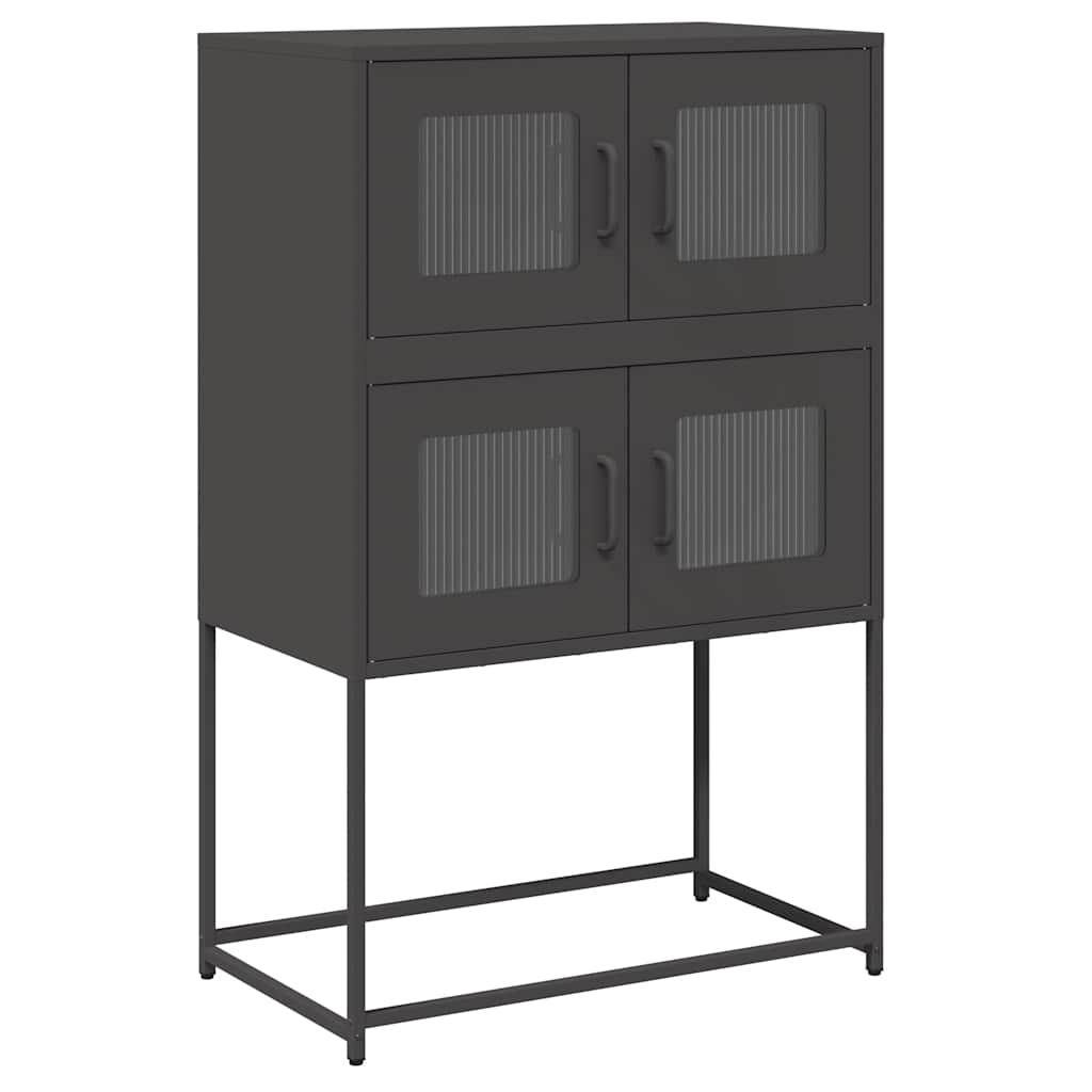 Black high sideboard 68x39x107 cm steel