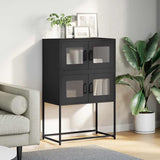 Black high sideboard 68x39x107 cm steel