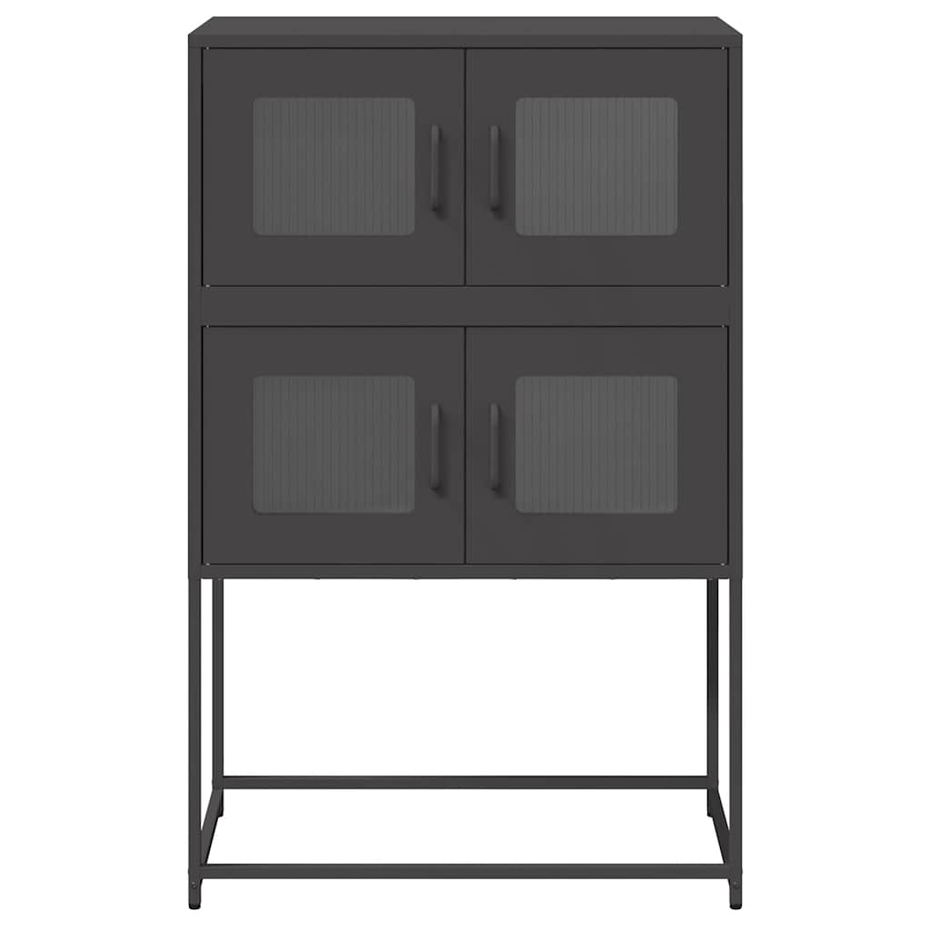 Black high sideboard 68x39x107 cm steel