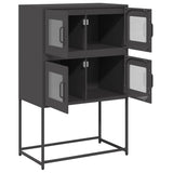 Black high sideboard 68x39x107 cm steel