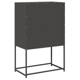 Black high sideboard 68x39x107 cm steel