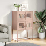 Buffet haut rose 68x39x107 cm acier