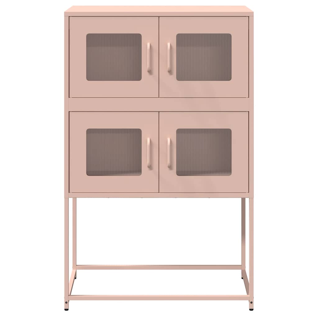 Buffet haut rose 68x39x107 cm acier