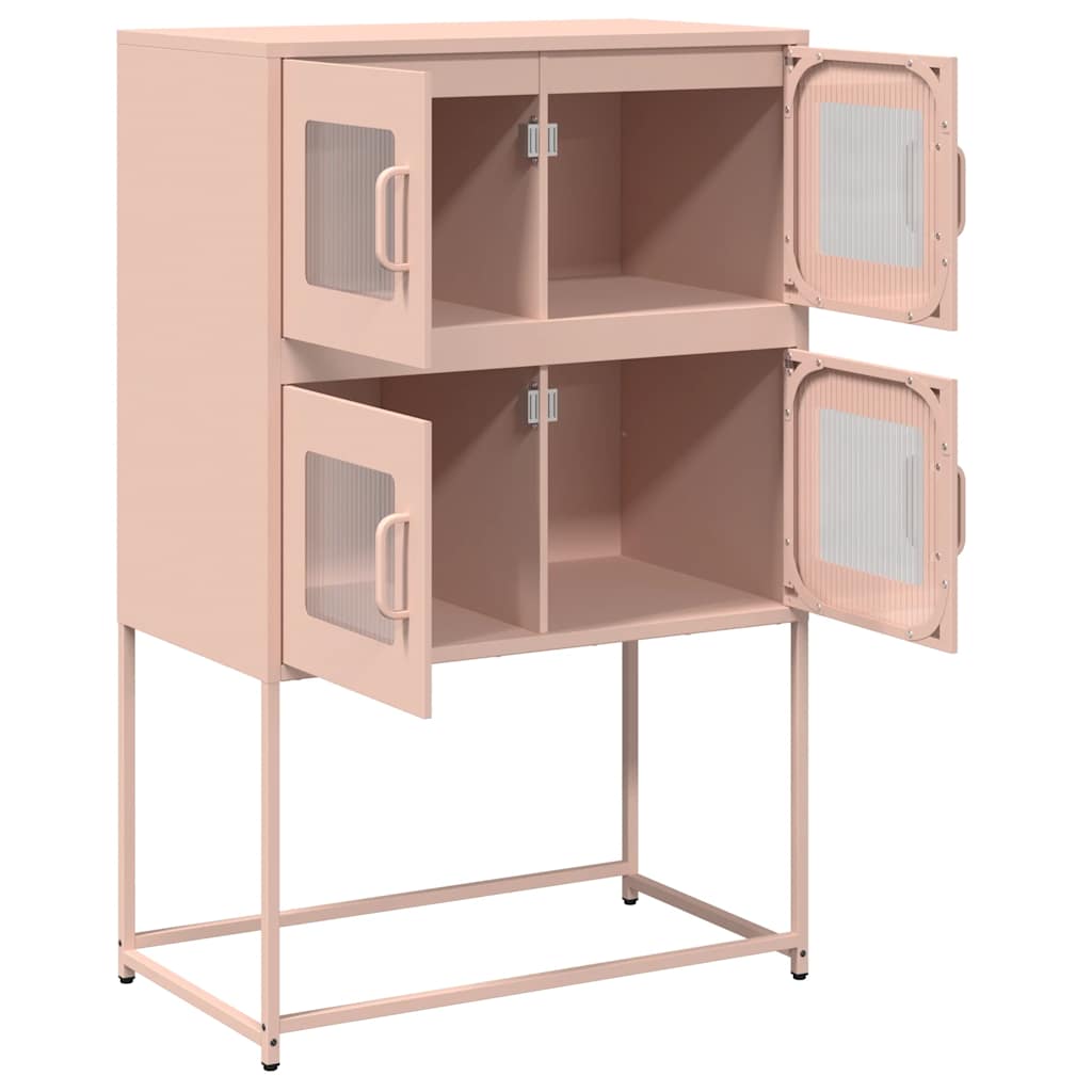 Buffet haut rose 68x39x107 cm acier