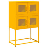 Mustard yellow high sideboard 68x39x107 cm steel