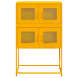 Mustard yellow high sideboard 68x39x107 cm steel