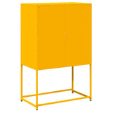 Mustard yellow high sideboard 68x39x107 cm steel