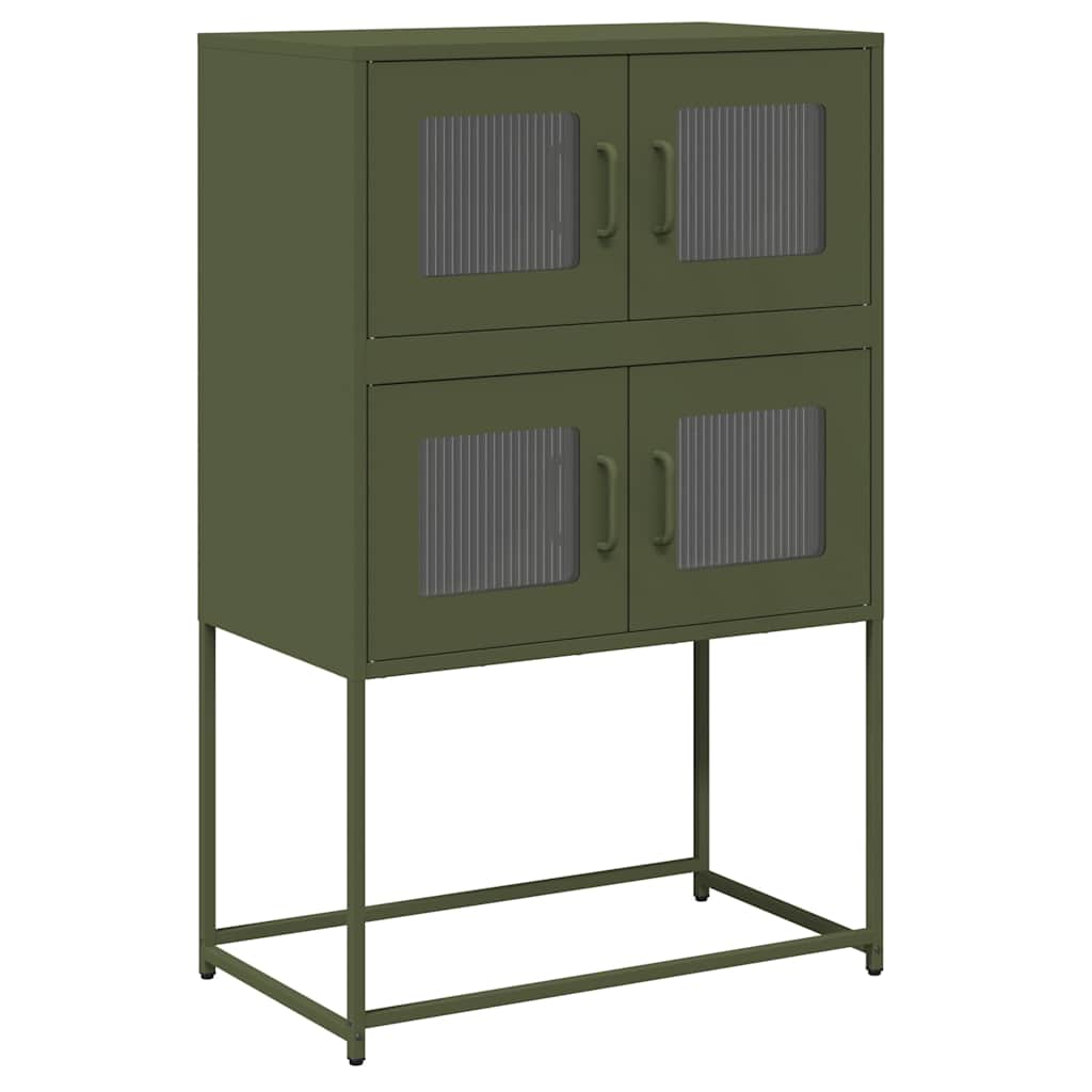 Buffet haut vert olive 68x39x107 cm acier