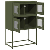 Buffet haut vert olive 68x39x107 cm acier