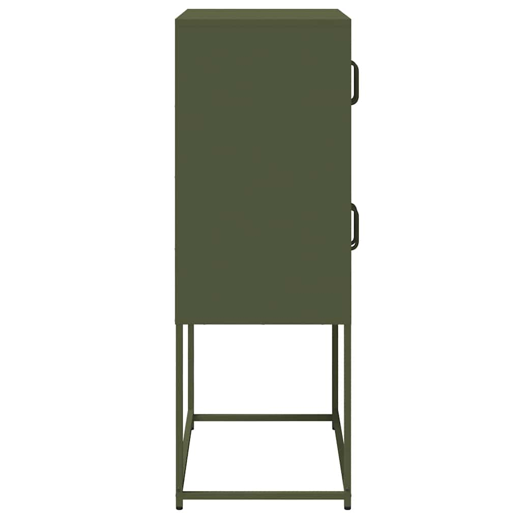 Buffet haut vert olive 68x39x107 cm acier