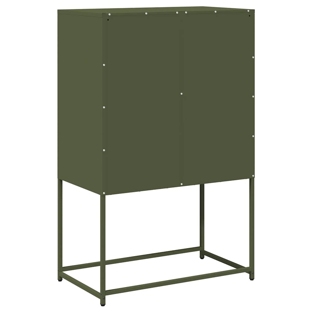 Buffet haut vert olive 68x39x107 cm acier