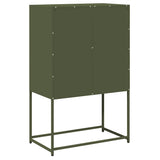 Buffet haut vert olive 68x39x107 cm acier