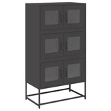 Black high sideboard 68x39x123 cm steel