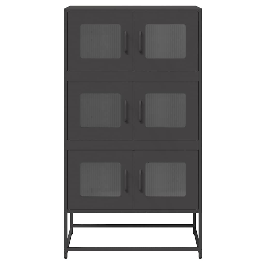 Black high sideboard 68x39x123 cm steel