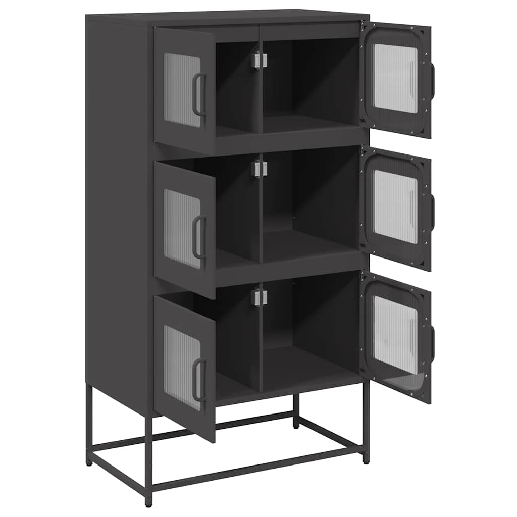 Black high sideboard 68x39x123 cm steel