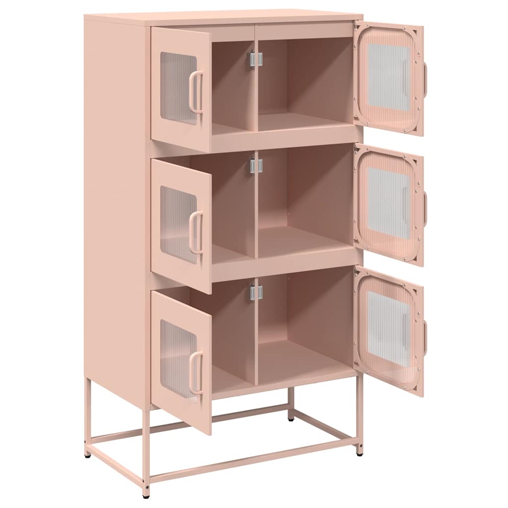 Buffet haut rose 68x39x123 cm acier