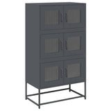 High anthracite sideboard 68x39x123 cm steel