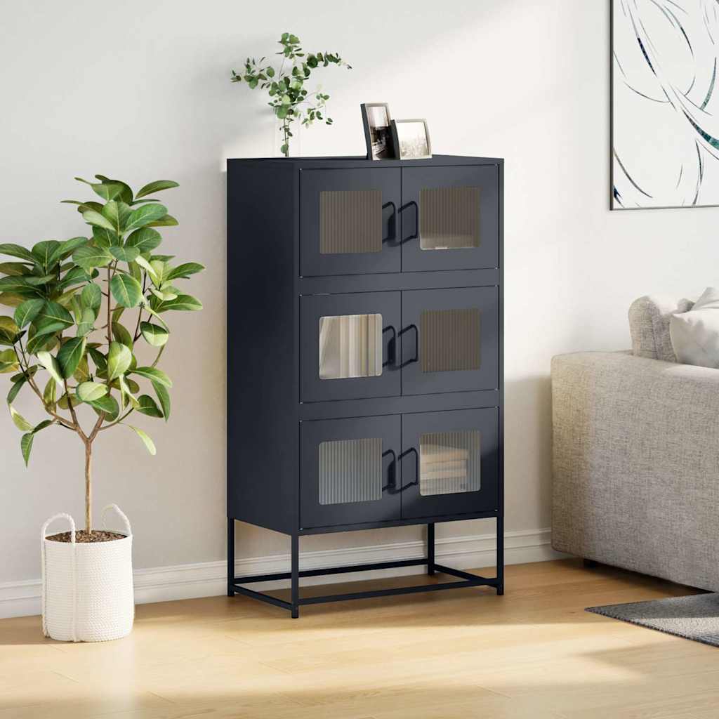 High anthracite sideboard 68x39x123 cm steel