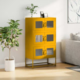 Mustard yellow high sideboard 68x39x123 cm steel