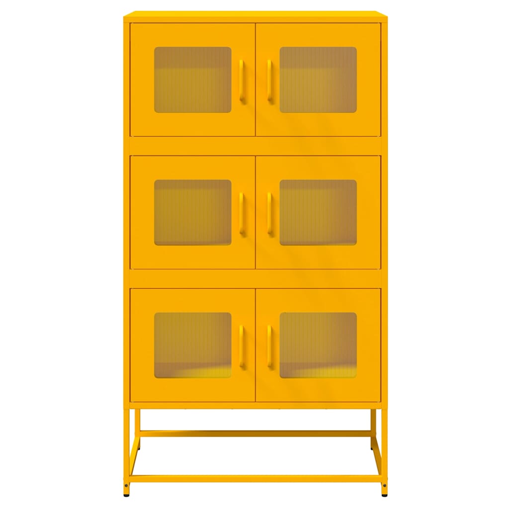 Mustard yellow high sideboard 68x39x123 cm steel