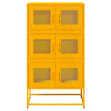 Mustard yellow high sideboard 68x39x123 cm steel