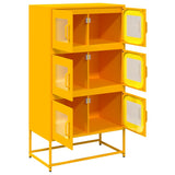 Mustard yellow high sideboard 68x39x123 cm steel