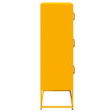 Mustard yellow high sideboard 68x39x123 cm steel