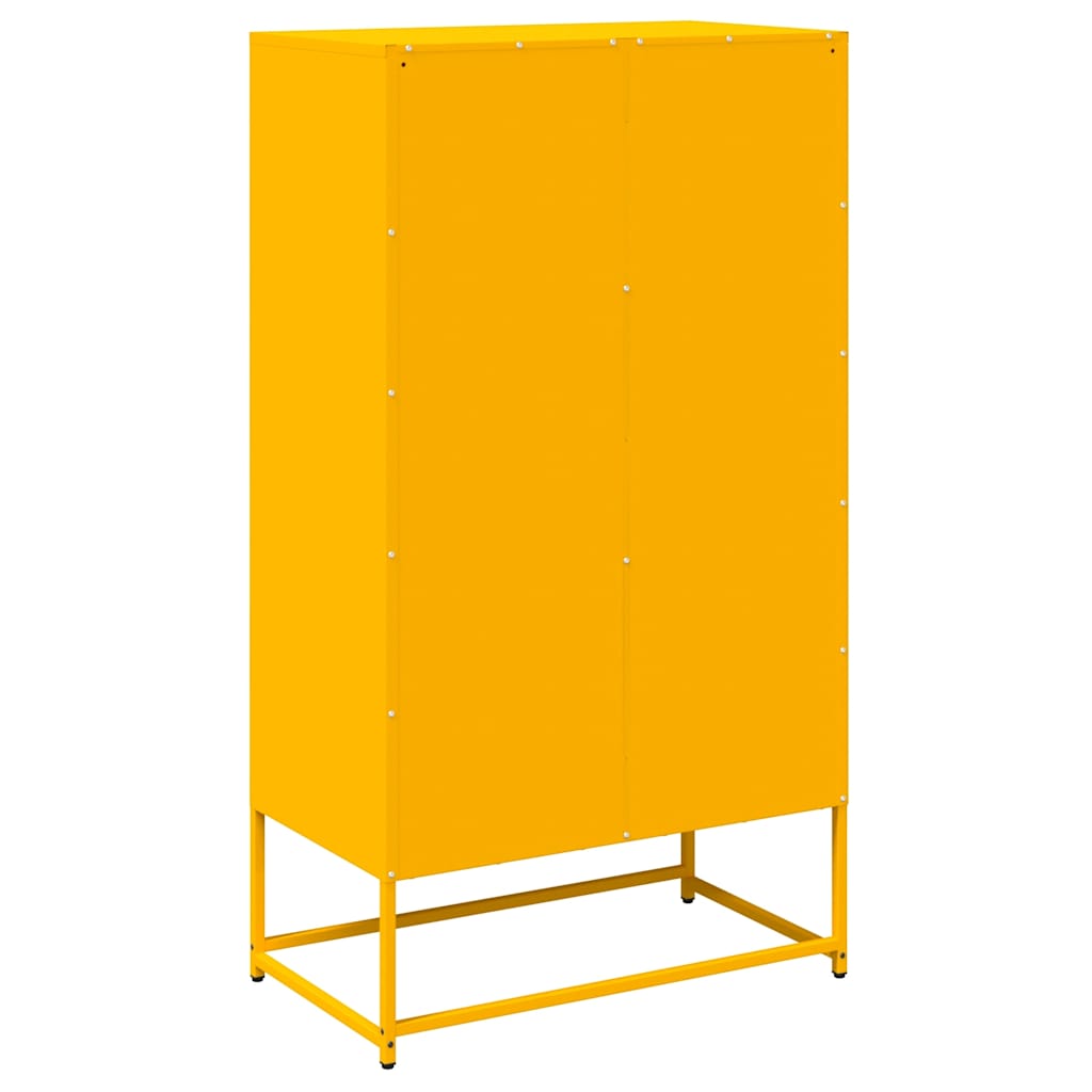 Mustard yellow high sideboard 68x39x123 cm steel