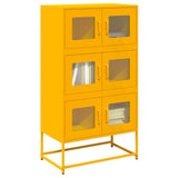 Mustard yellow high sideboard 68x39x123 cm steel