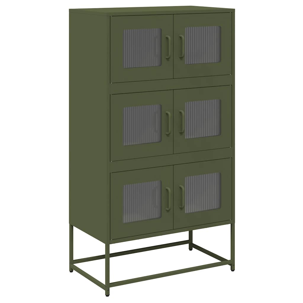 Buffet haut vert olive 68x39x123 cm acier