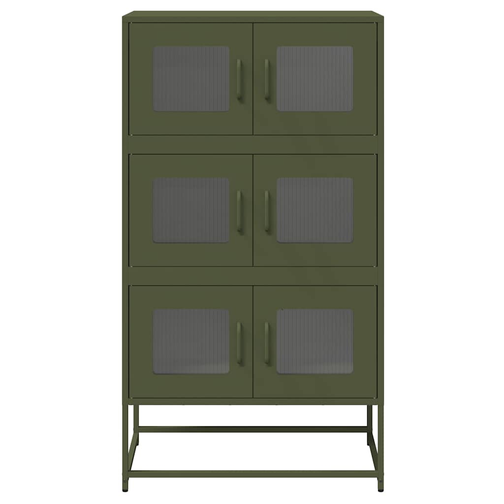 Buffet haut vert olive 68x39x123 cm acier