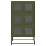 Buffet haut vert olive 68x39x123 cm acier