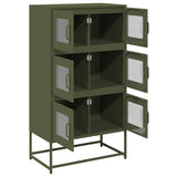 Buffet haut vert olive 68x39x123 cm acier