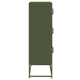 Buffet haut vert olive 68x39x123 cm acier