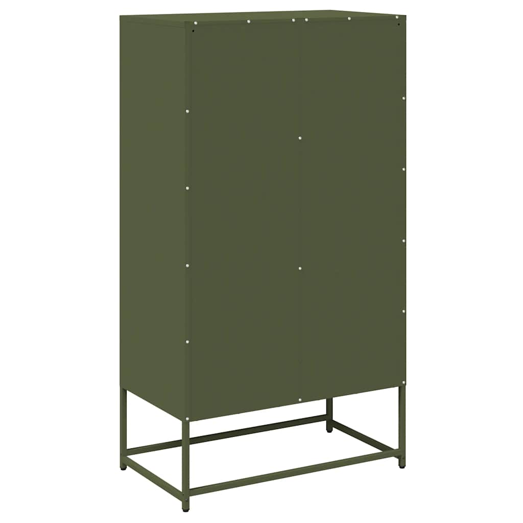 Buffet haut vert olive 68x39x123 cm acier