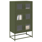 Buffet haut vert olive 68x39x123 cm acier