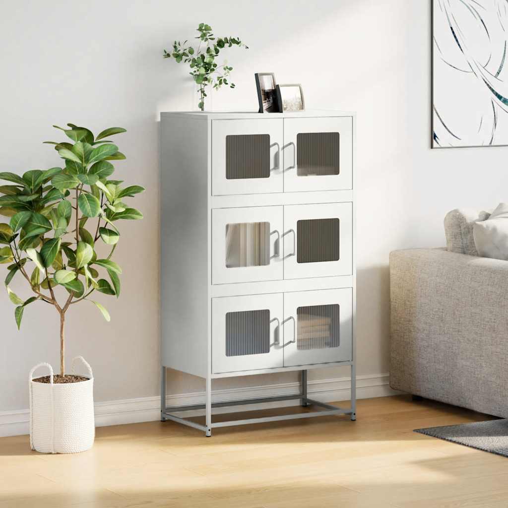 White high sideboard 68x39x123 cm steel