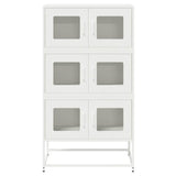 White high sideboard 68x39x123 cm steel