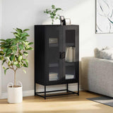 Black high sideboard 68x39x123 cm steel