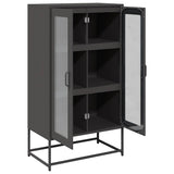 Black high sideboard 68x39x123 cm steel