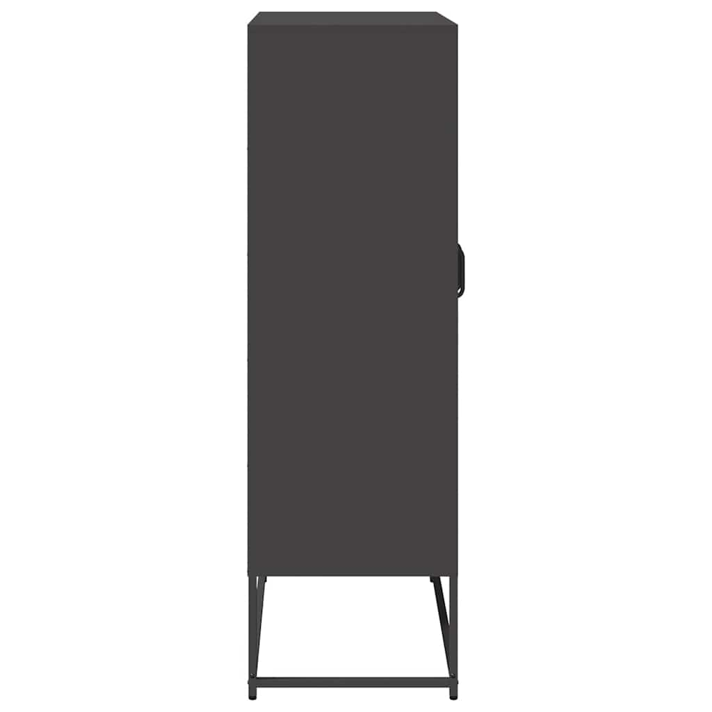 Black high sideboard 68x39x123 cm steel